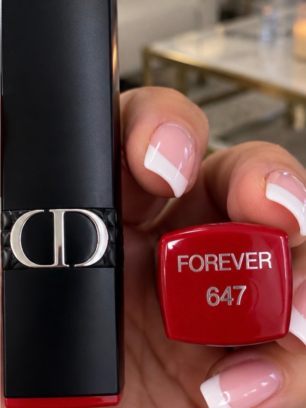 Dior Black Lipstick Case with Silver CD Logo